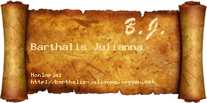 Barthalis Julianna névjegykártya
